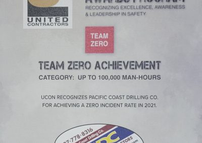 Safety Award for PCDC